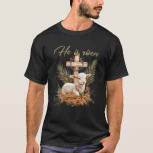 Camiseta Ele É Risen Ovelino Cruzando Jesus Gosto Cristão