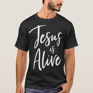 Camiseta Ele É Risen Páscoa Bonita Cruzando Jesus Está V