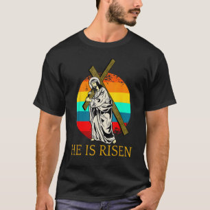Camiseta Ele É Risen Páscoa Jesus Christian Sunset