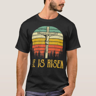 Camiseta Ele é Risen Páscoa Jesus Mens Mulheres Crianças