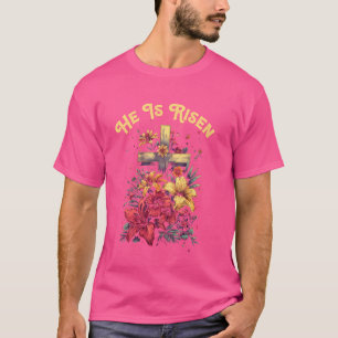 Camiseta Ele É Risen Religião Cristã Jesus Flor Floral