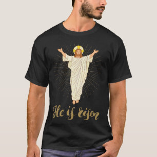 Camiseta Ele É Risen Rizzin Páscoa Jesus Fé Cristão