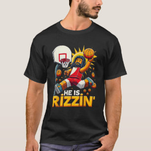 Camiseta Ele É Rizzen Funny Christian Jesus Basbasquetebol