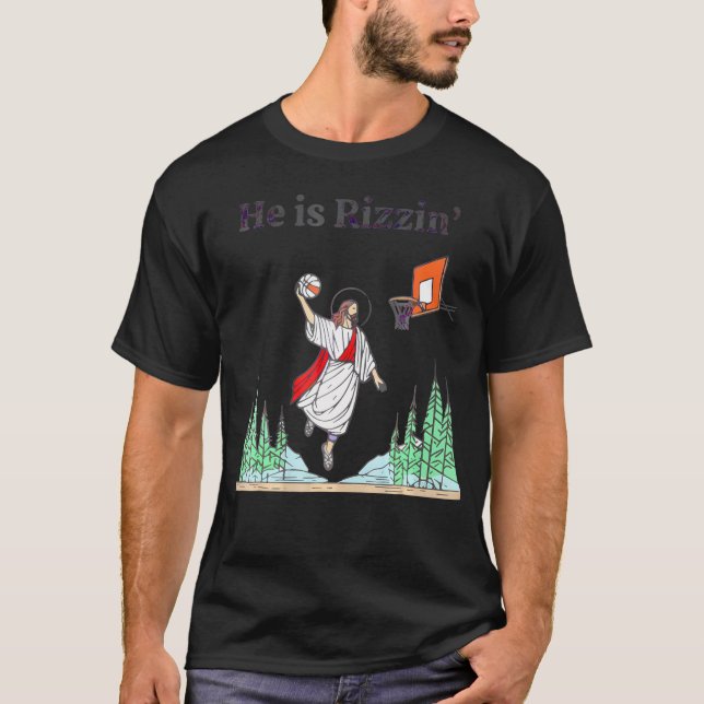 Camiseta Ele É Rizzen Jesus Basbasquetebol (Frente)