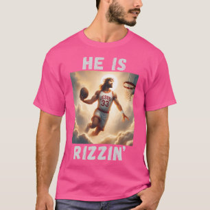 Camiseta Ele É Rizzin Engraçado Jesus Jogando Basquete Jesu