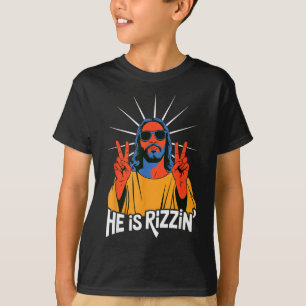 Camiseta Ele É Rizzin Engraçado Jesus Meme Humor Cristão Ri