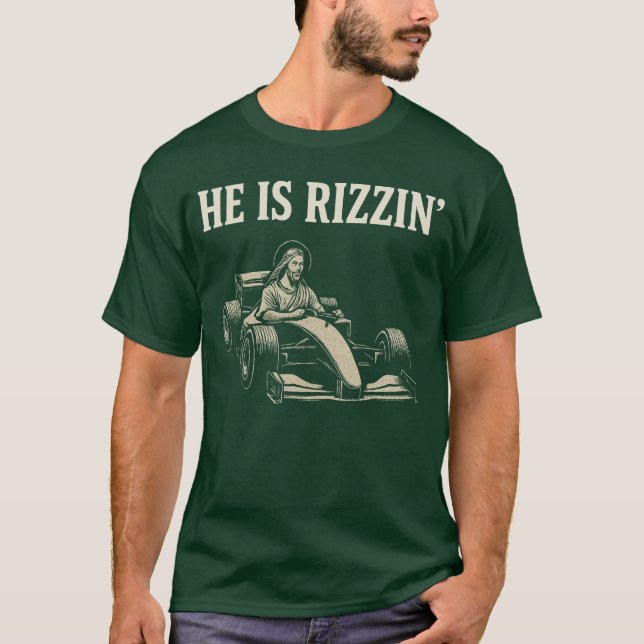 Camiseta Ele É Rizzin Engraçado Jesus Race Meme Páscoa Raci (Frente)