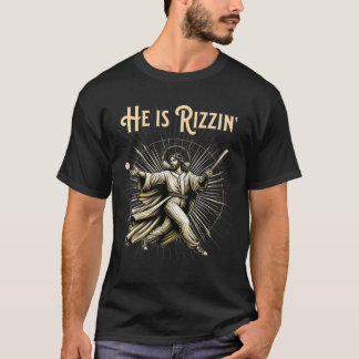 Camiseta Ele é Rizzin Jesus Jogando Baseball