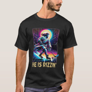 Camiseta Ele É um Cristão Rizzin Amante de Hóquei no Gelo J