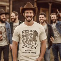 Ele Está Fazendo o Nó Festa de Solteiro de Cowboy