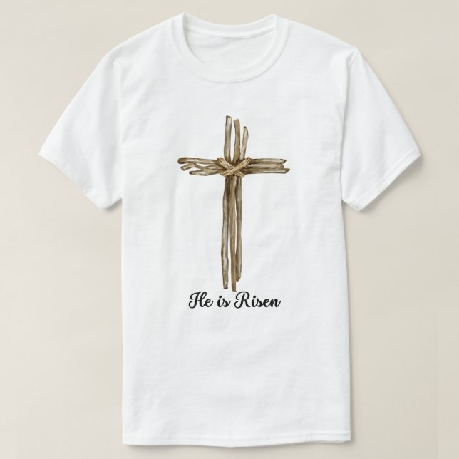 Camiseta Ele está levantado (Frente do Design)