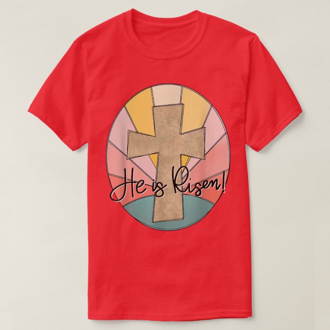 Camiseta Ele Está Risado Jesus Cruzando o Dia da Páscoa Cri (Frente do Design)