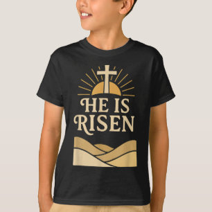 Camiseta Ele Está Risado - Páscoa Cristã Com Cross &amp; Su