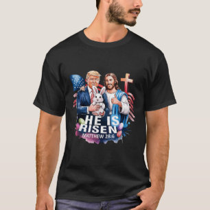 Camiseta Ele Está Risen Jesus Engraçado Nos Põe Na Bandeira