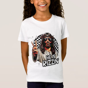 Camiseta Ele Está Rizzando Jesus Felz pascoa Cristão Hunt E