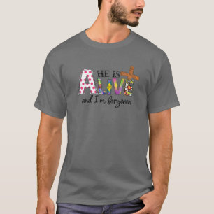 Camiseta Ele está vivo e eu sou perdoado pela Páscoa Cris