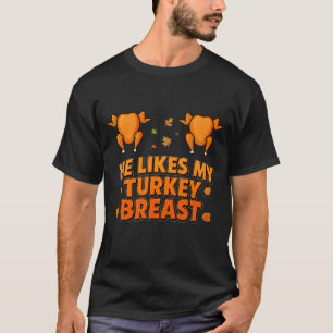 Camiseta Ele Gosta dos Meus Peitos de Peru Casal Combinando