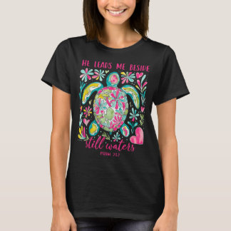 Camiseta Ele Guia ao Lado de Águas Tartaruga Marinha Salmo 