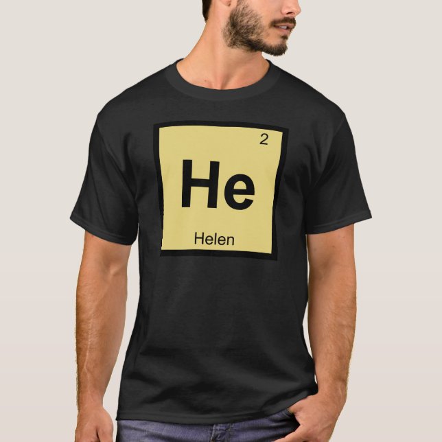 Camiseta Ele - Helen do símbolo da mesa periódica da (Frente)