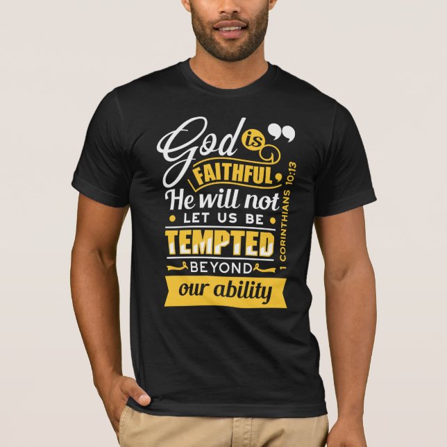 Camiseta Ele Não Deixará Que Você Seja Tentado – Versículo  (Frente)