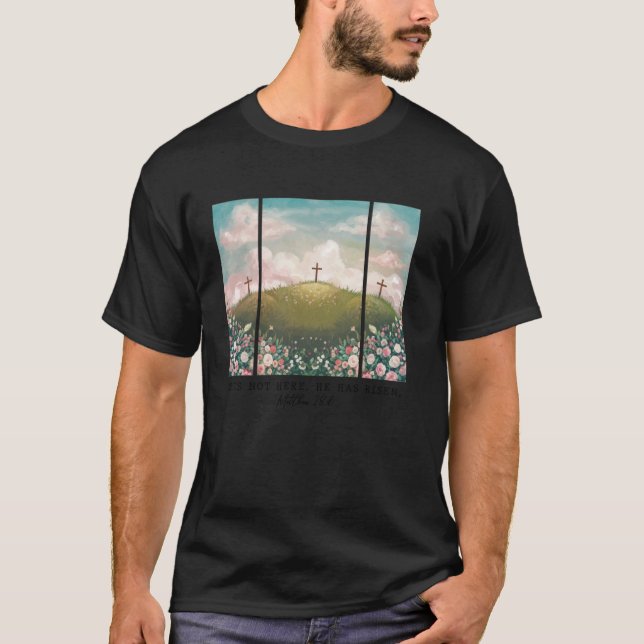Camiseta Ele Não Está Aqui, Ele Sobe Como Disse Páscoa (Frente)