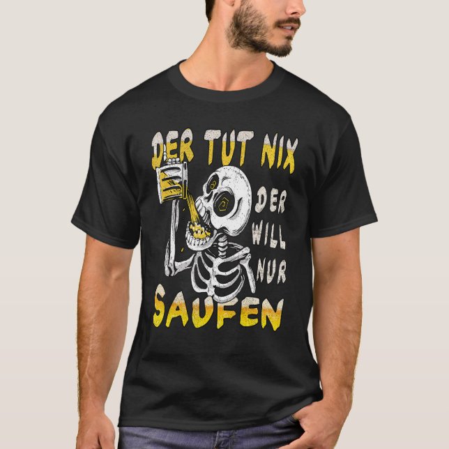 Camiseta Ele não faz nada que só quer beber (Frente)