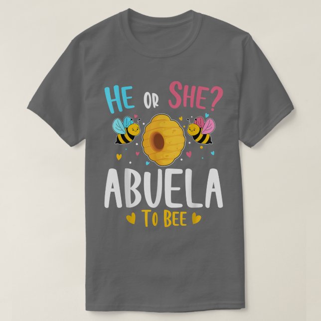 Camiseta Ele ou Ela Abuela para o Chá de fraldas de Sexo de (Frente do Design)