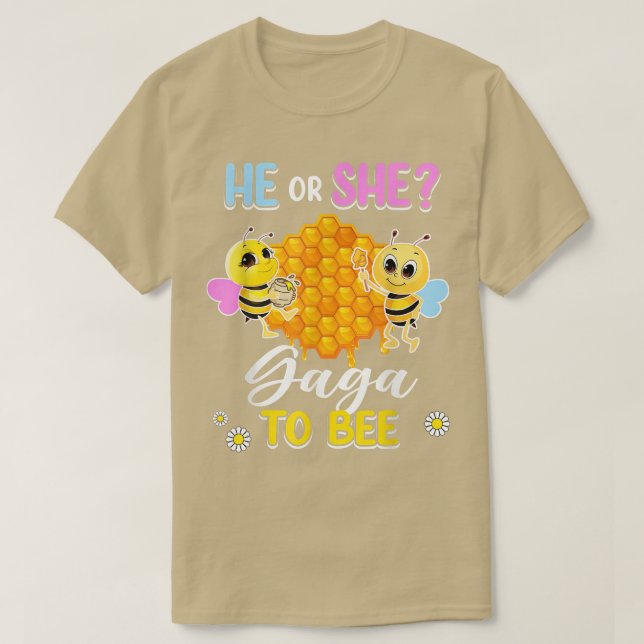 Camiseta Ele Ou Ela Gaga Para Ser Sexo Revele Chá de fralda (Frente do Design)