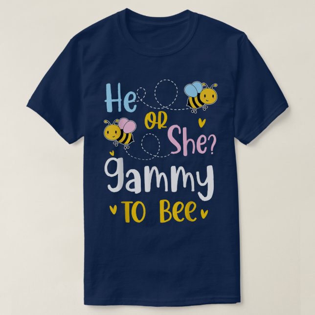 Camiseta Ele Ou Ela Gammy Para Ser Uma Revelação De Gênero (Frente do Design)