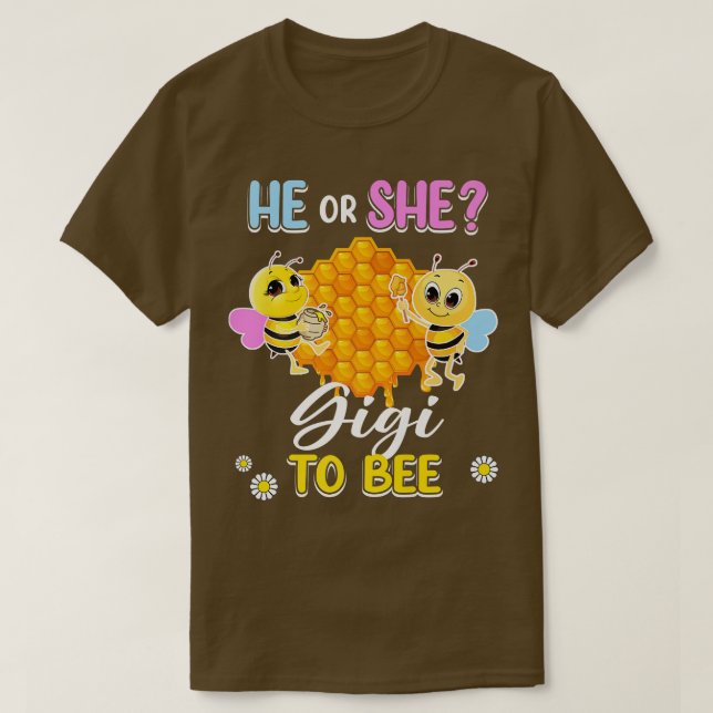Camiseta Ele Ou Ela Gigi Para Ser Sexo Revele Chá de fralda (Frente do Design)