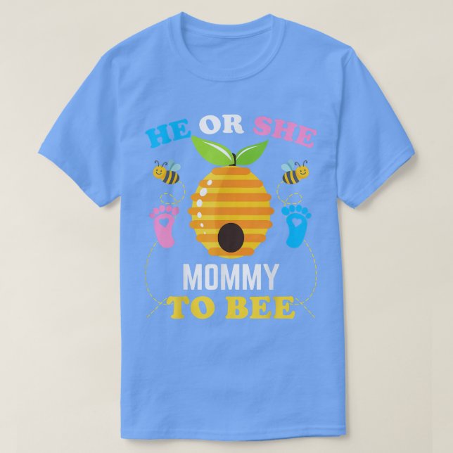 Camiseta Ele Ou Ela Mamãe Para O Sexo De Abelhas Revelam O  (Frente do Design)