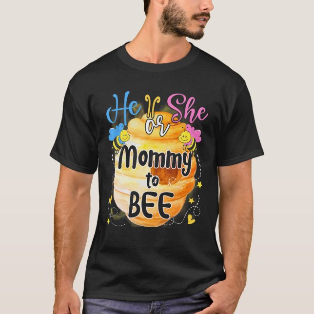 Camiseta Ele Ou Ela Mamãe Para Serem Sexo Revelam Amantes D (Frente)