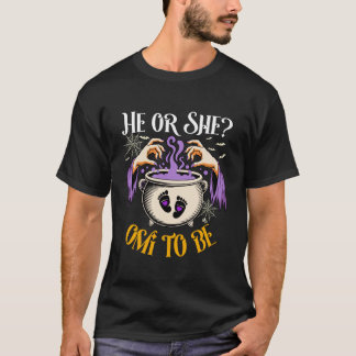 Camiseta Ele ou Ela Omi para Revelar Fantasia de Halloween 
