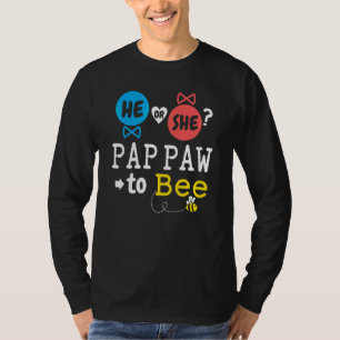 Camiseta Ele ou Ela Pap Paw Para Abelha Revelação de Gênero