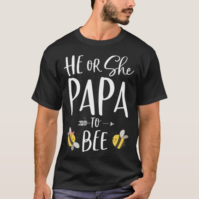 Camiseta Ele ou Ela Papá Para Ser Novo Avô Para Ser (Frente)
