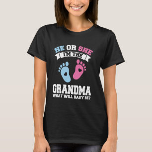 Camiseta Ele ou ela... sou a vovó... o que vai ser rosa.