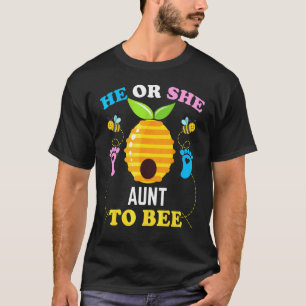 Camiseta Ele ou Ela Tia Para Abelha Revelação de Gênero do
