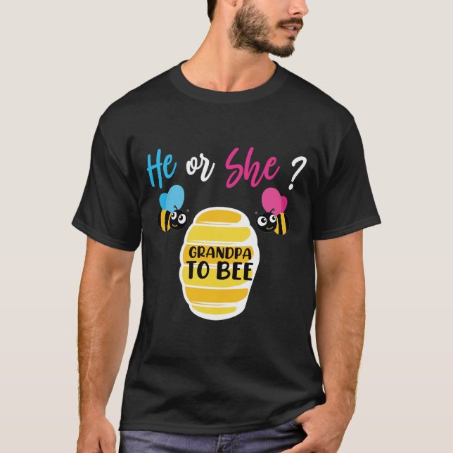 Camiseta Ele ou ela, vovô, para ser, o gênero engraçado rev (Frente)