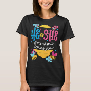 Camiseta Ele Ou Ela Vovó Te Ama Sexo Reveal Beba