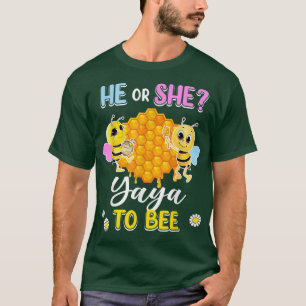 Camiseta Ele Ou Ela Yaya Para Ser Sexo Revele Chá de fralda