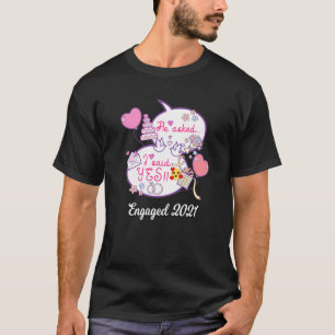 Camiseta Ele Perguntou Que Eu Disse Sim Casais Noivado Fian