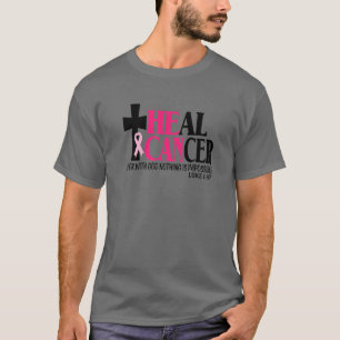 Camiseta Ele Pode Curar O Cancer Jesus Cruzando A Ca Da Mam