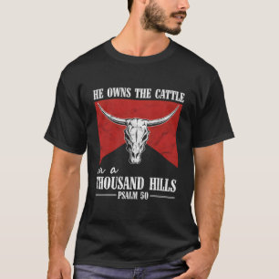 Camiseta Ele Possui O Gado Em Uma Caveira De Touro De Mil C