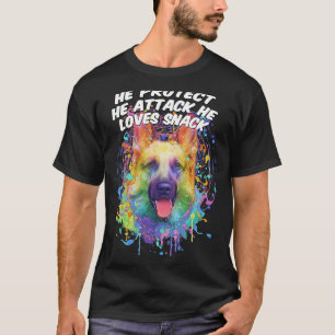 Camiseta Ele Protege Ele Ataca Ele Adora Lançar Shepher Ale