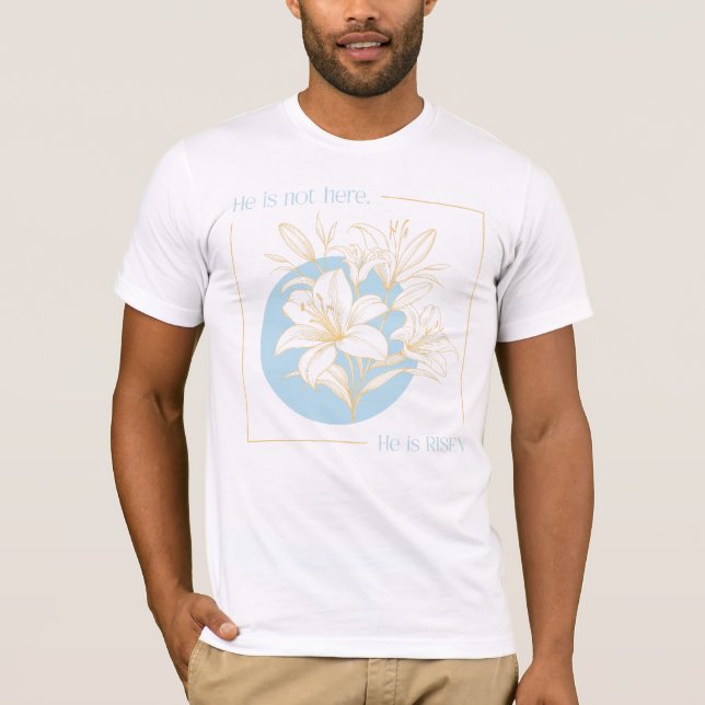 Camiseta Ele ressuscitou! - Blue + OrangeLily (Frente)