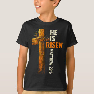 Camiseta Ele ressuscitou cruz jesus fé cristã religiosa