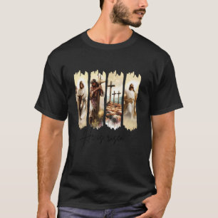 Camiseta Ele Ressuscitou Fé Cruz Jesus Páscoa Cristã Res