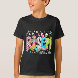 Camiseta Ele Ressuscitou Jesus Cristão Feliz Dia de Páscoa