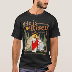 Camiseta Ele ressuscitou Jesus cristão feliz páscoa mulhere