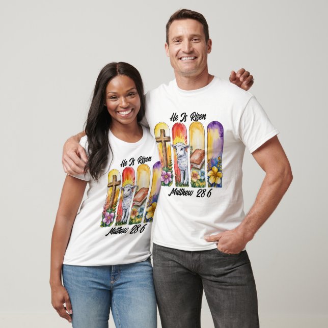 Camiseta Ele Ressuscitou Luz de Páscoa (Unissex)